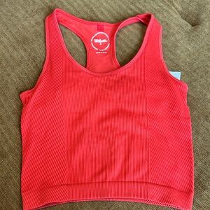 Wilson Vibrant Red Ribbed Sports Bra
